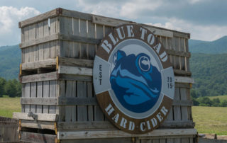 Blue Toad Hard Cider sign at entrance