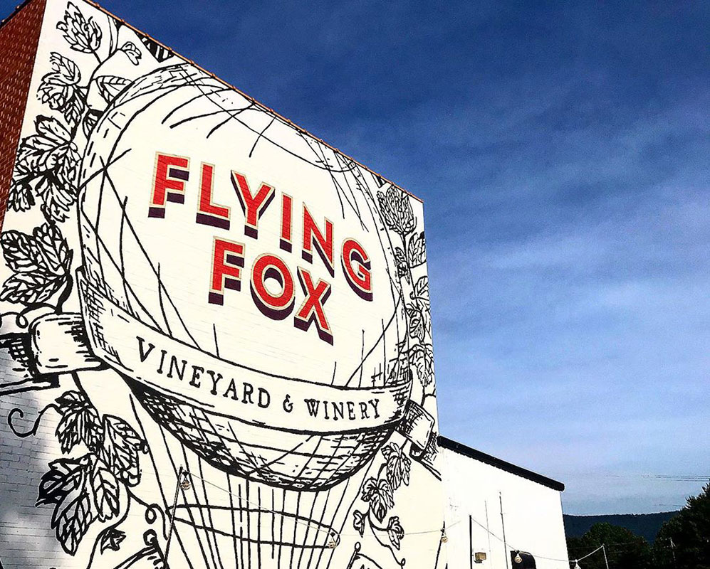 Flying Fox Vineyard outdoor mural